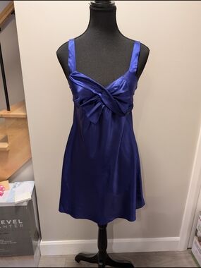 La Vie En Rose Deep Blue Satin Lingerie Slip